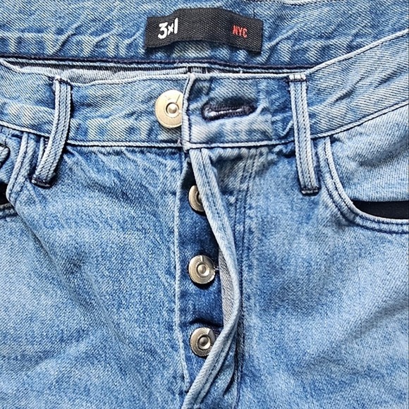 3x1 Brand High-Waisted Button Fly Raw Hem Fringe Bootcut Jeans Size 29 - Picture 3 of 8